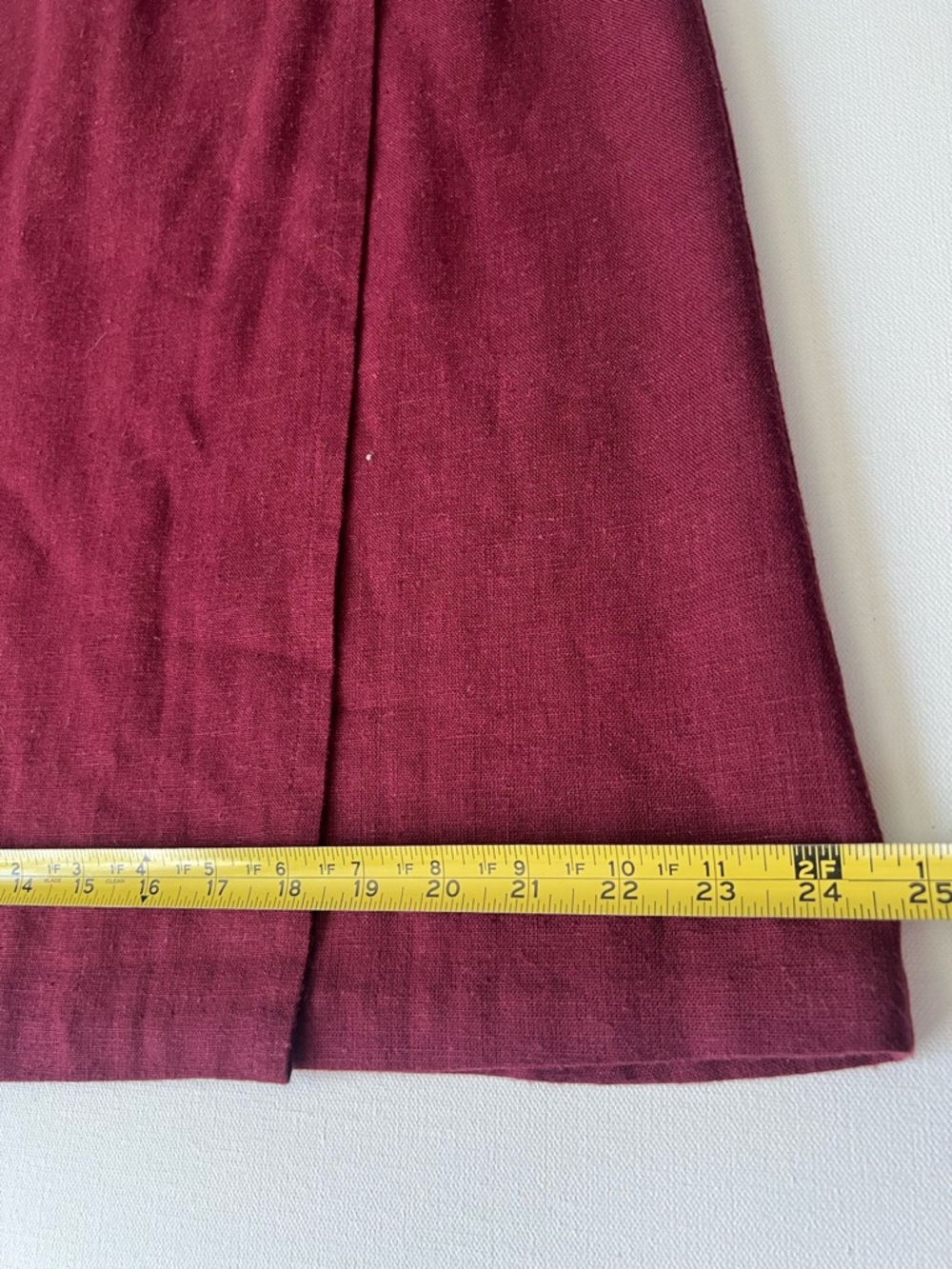 MIXIT Linen Blend Women’s Burgundy A-Line Midi Skirt - L - Picture 8 of 9